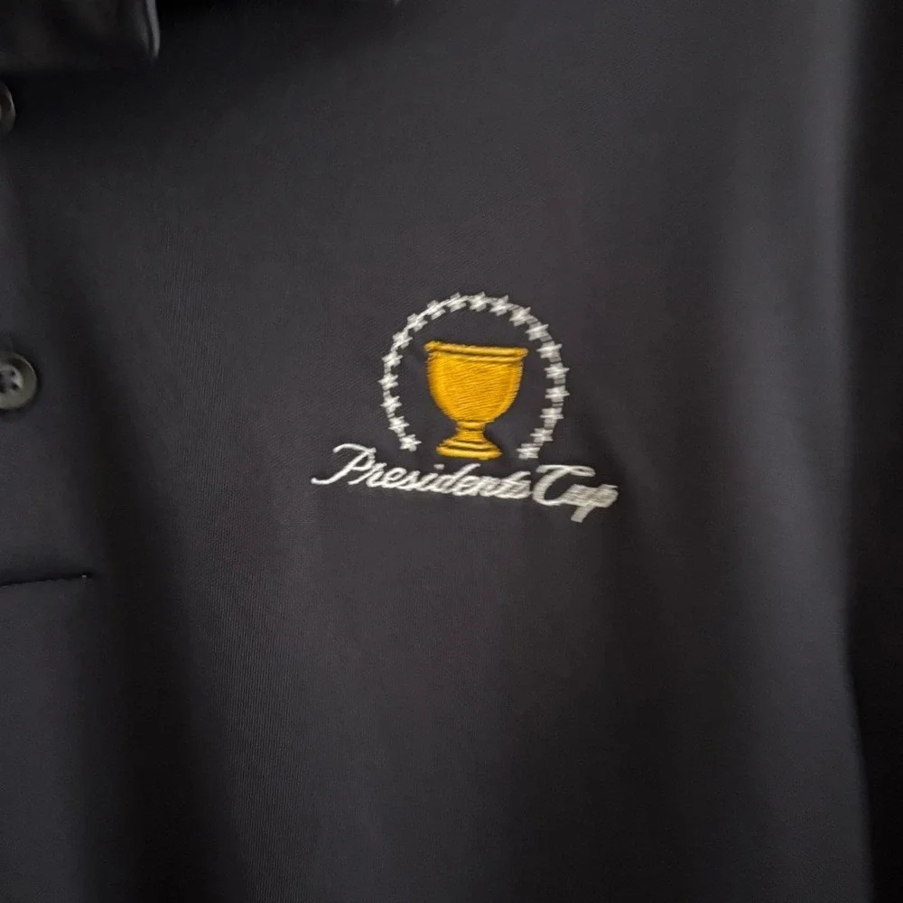 Nike Golf Mens Presidents Cup Dri-FIT Polo Shirt Black Small Standard Fit